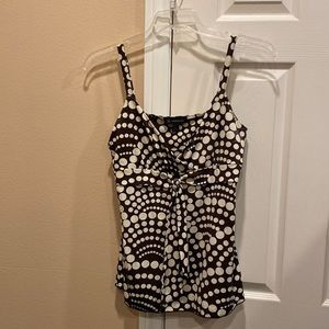 INC sleeveless polka dot tie-front crossover v-neck top